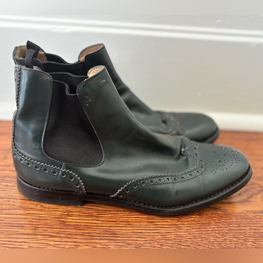 Vintage Church's Green Leather Brogues